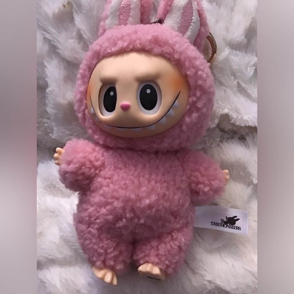 Pink Bunny Plush Keychain